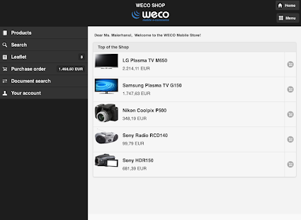 WECO E-Commerce Mobile Demo Screenshots 11