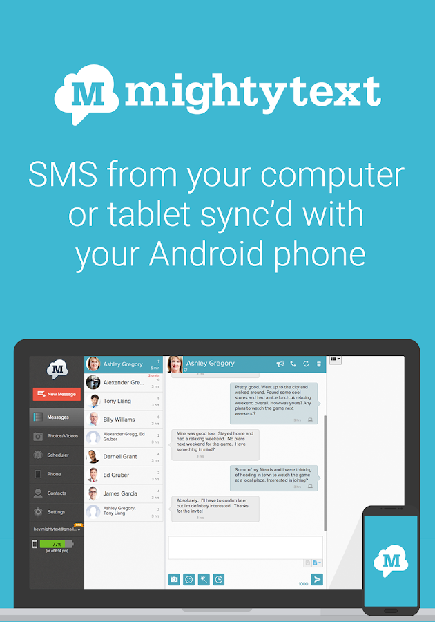 download text messages from android phone to computer