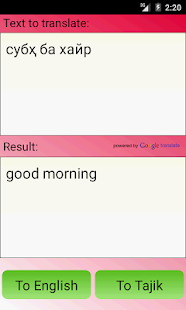 Lastest Tajik English Translator APK