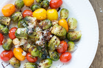 Balsamic Brussels Sprouts And Tomatoes