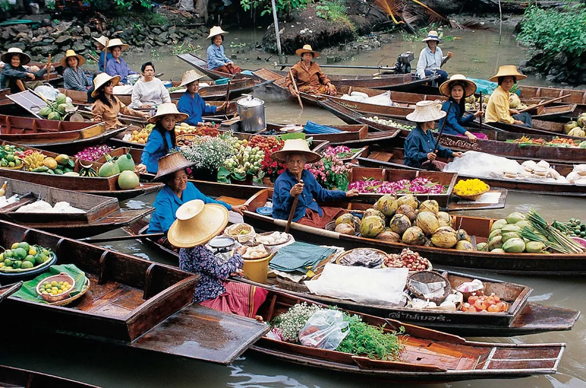 Thailand-floating-market - The floating market in Bangkok, Thailand.