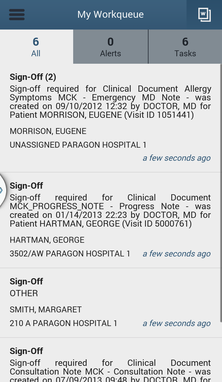 Paragon Clinician Mobile Screen 3