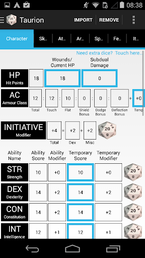 PCGen Character Sheet Lite