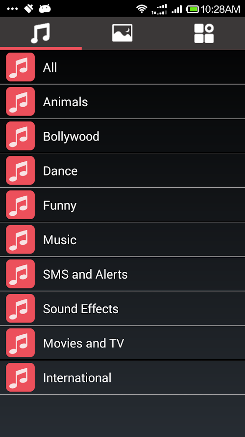 Android application Ringtones screenshort