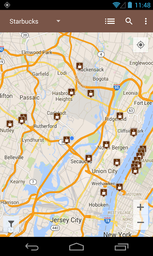 Android application Coffee Finder Pro screenshort