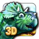 Dinosaurs walking with fun 3D mobile app icon
