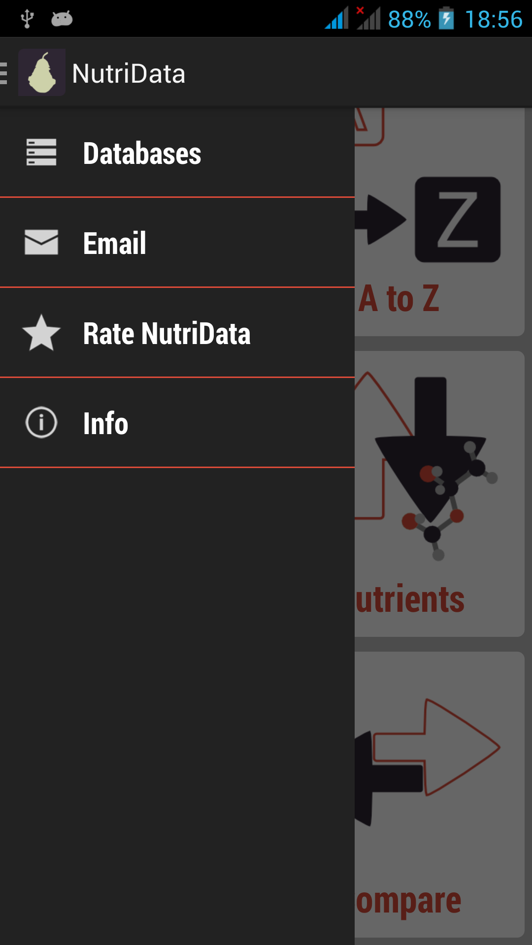 Android application NutriData Nutrition & Calories screenshort