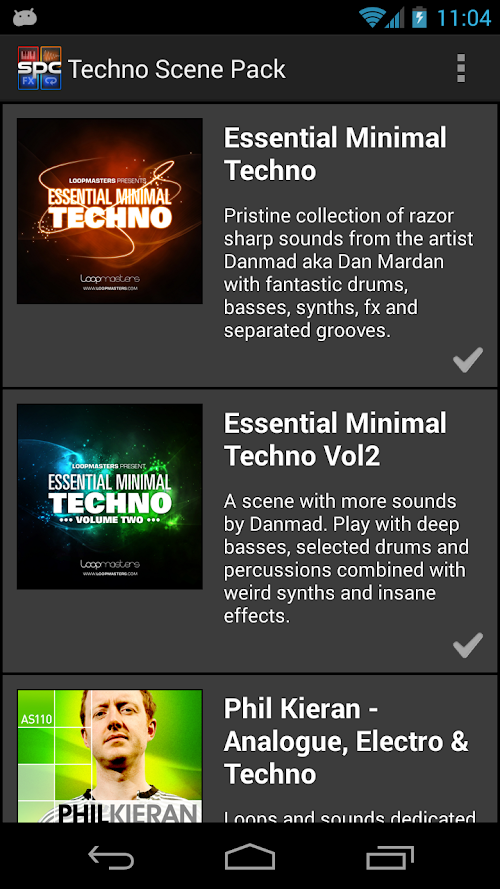 Android application SPC Techno Scene Pack screenshort