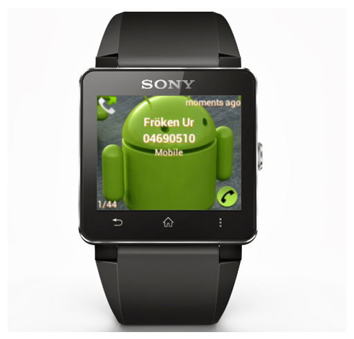 SmartWatch Call Log Screen 1