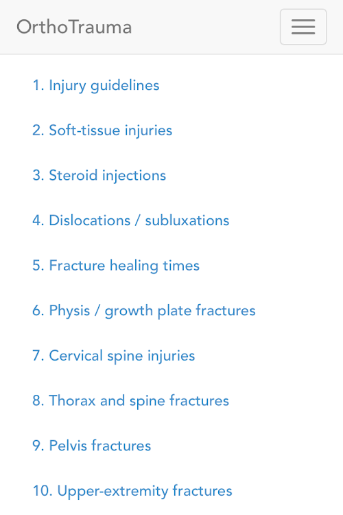 Android application OrthoTrauma (Brancel) screenshort