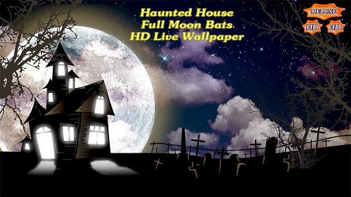 【免費個人化App】Haunted House Full Moon Bats-APP點子