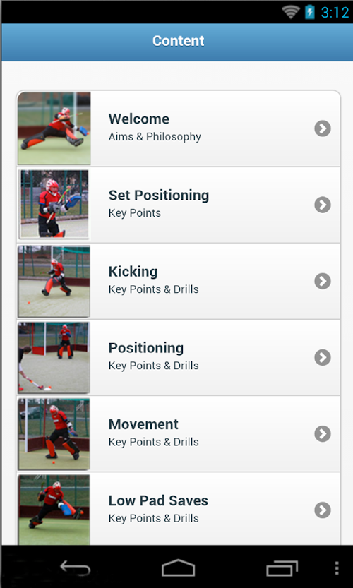 Android application Hockey Coaching Goal Keepers screenshort