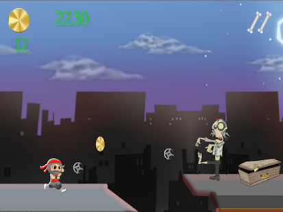 【免費冒險App】Ninja Rooftop Zombie Run Free-APP點子