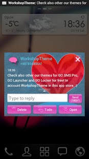 GO SMS Theme Red Heart Screenshots 3