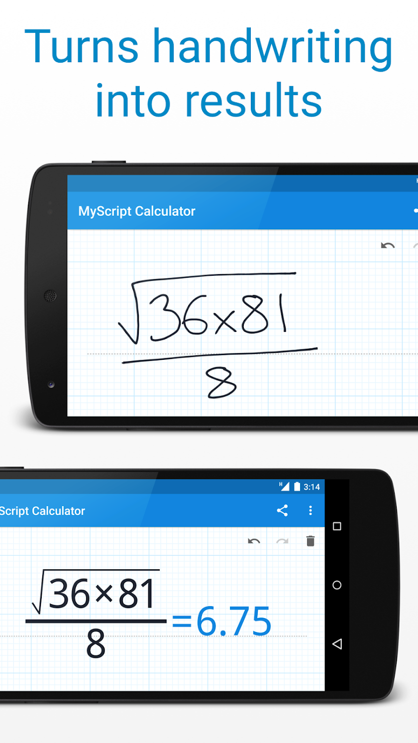 MyScript Calculator Screen 1