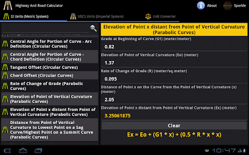Highway and Road Calc. Tablet Screenshots 9