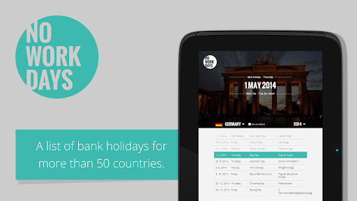 【免費旅遊App】NoWorkDays - Bank holidays-APP點子