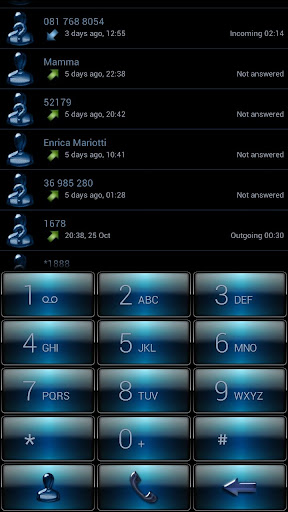 Dialer Gloss Blue Dusk Theme