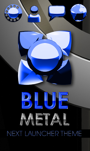 NEXT LAUNCHER THEME Blue Metal