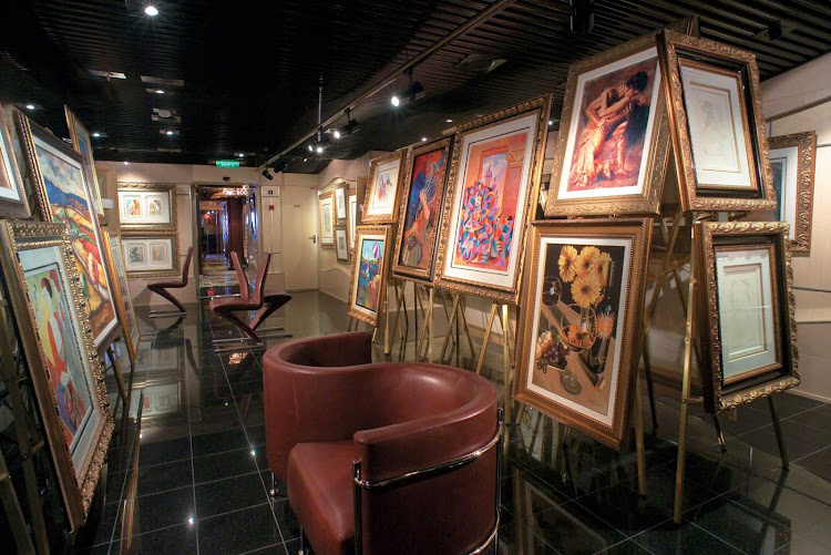 Sip complimentary champagne in Carnival Freedom's art gallery while viewing the works of some of the world's most popular contemporary artists.