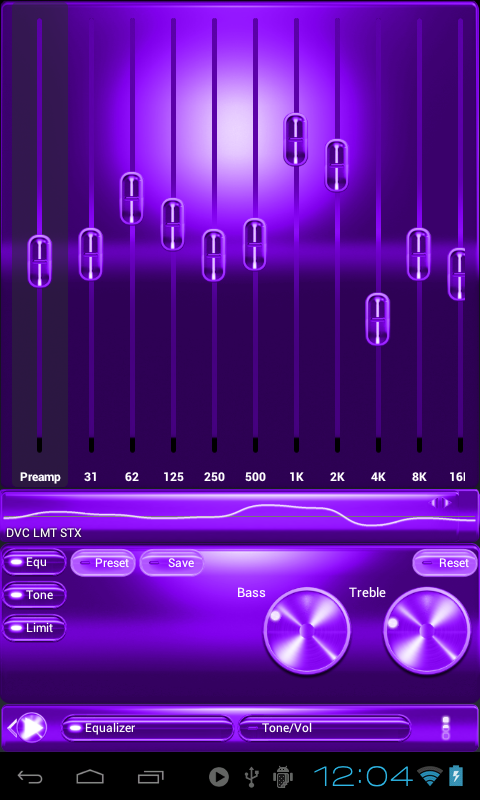 Poweramp PURPLE METAL skin Screen 2