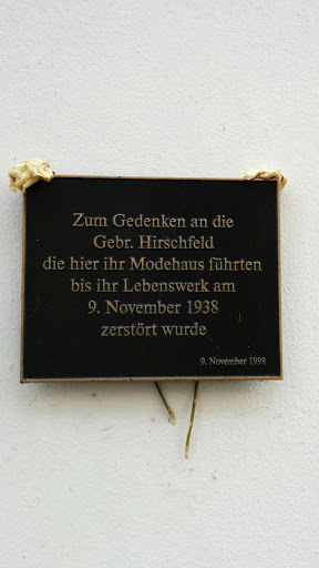 Gedenktafel Gebr. Hirschfeld