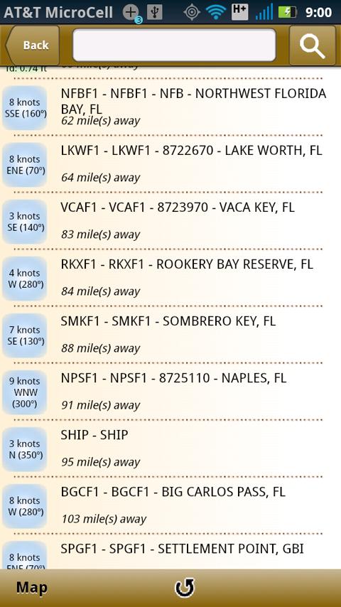 NOAA Buoy and Tide Data Screen 1
