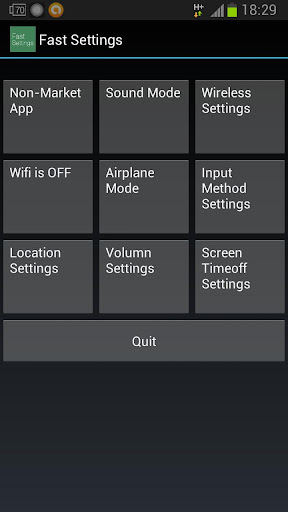 Fast Settings beta