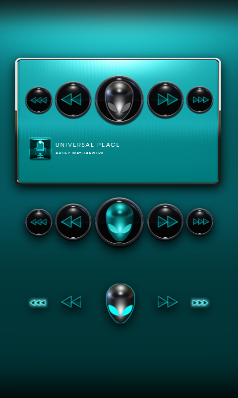 Poweramp Widget Lightblue Alie Screen 2