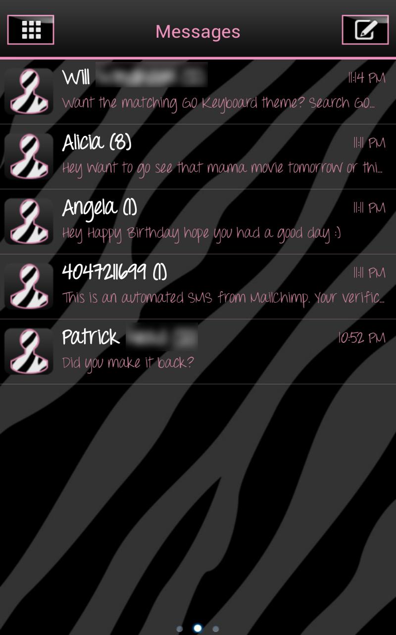 Complete Pink Zebra Theme Screen 3