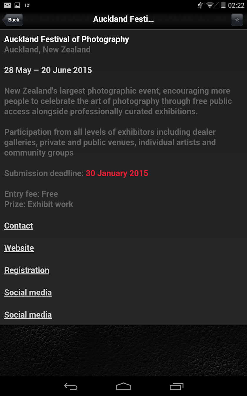 Photography Festival Finder Screen 3