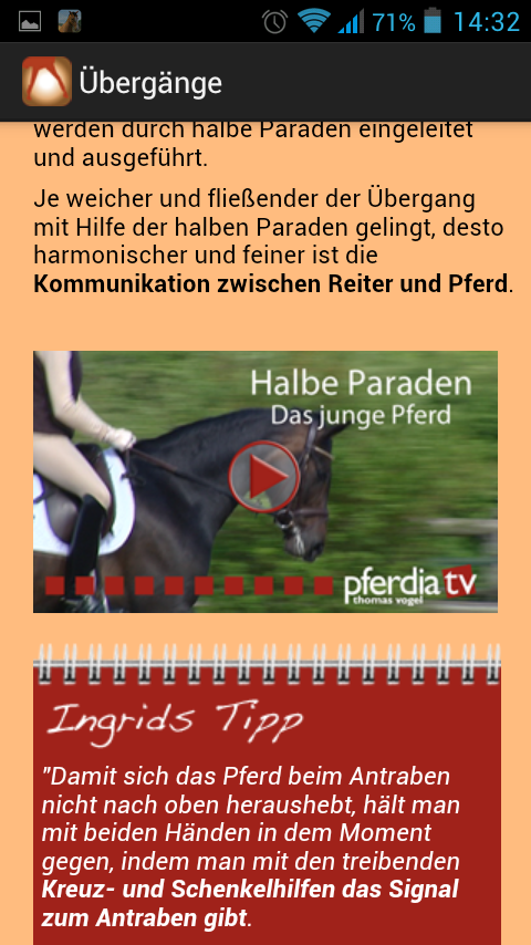 Klimke Pferde Training Screen 2