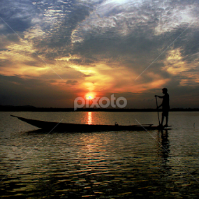 sunset by Anjali Borah - Landscapes Waterscapes