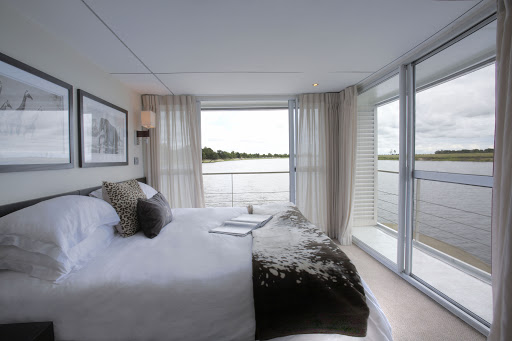 A typical stateroom aboard the Zambezi Queen.