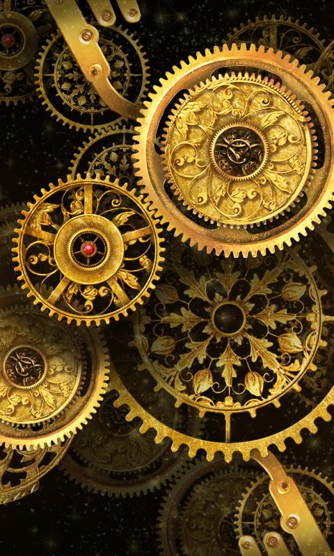 Gold Clock Live Wallpaper HD Screen 1