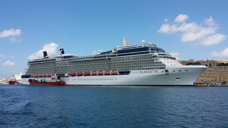 Celebrity Silhouette in Valletta, the capital of Malta.