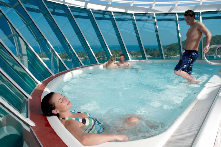 Liberty of the Seas has six glorious whirlpools, two of them cantilevered whirlpools overlooking the ocean.
