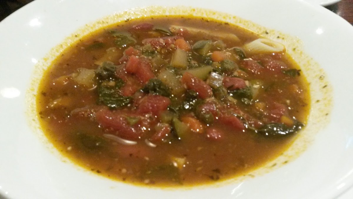 GF minestrone soup with GF ziti pasta