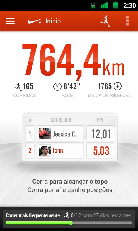 Nike+ Running - screenshot