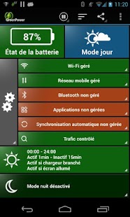 Capture d'ecran de l'application Android GreenPower Premium