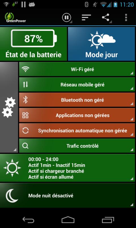 Android application GreenPower Premium screenshort