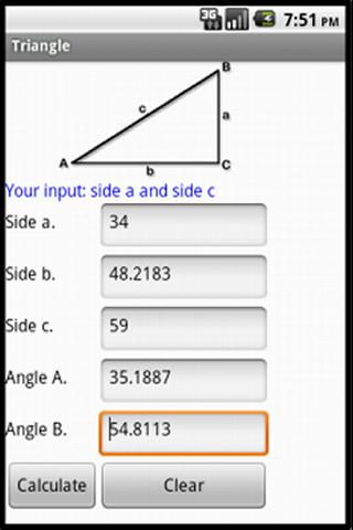 Right Angled Triangle Screen 2