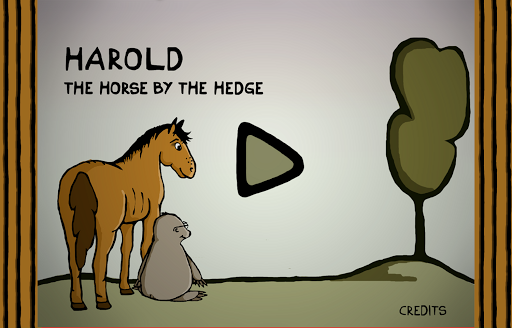 Harold the horse by the hedge