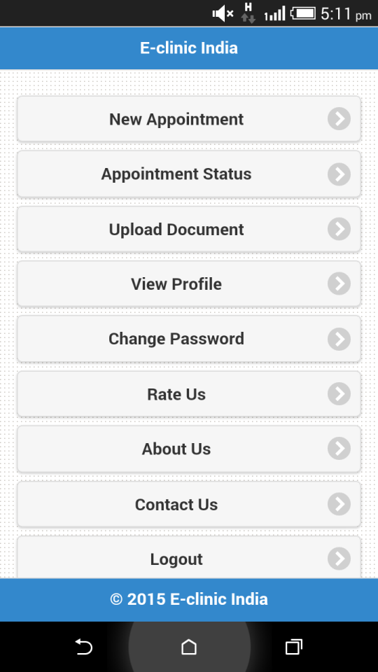 E-clinic India 1.1 Screen 1