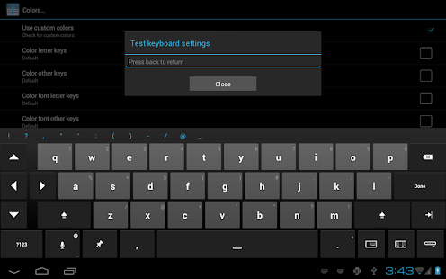 Thumb Keyboard Screenshot