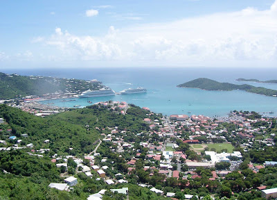 Explorer of the Seas and Sea Princess at Charlotte Amalie, St. Thomas, US Virgin Islands.