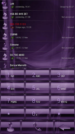 Dialer GlassMetalFramePurple