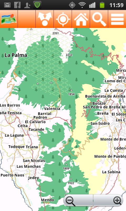 Android application Canaries Offline mappa Map screenshort