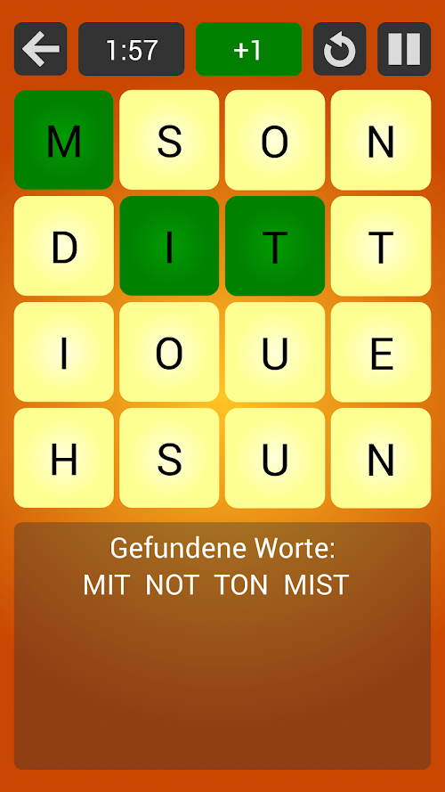Android application Woggle DE Pro - Boggle screenshort