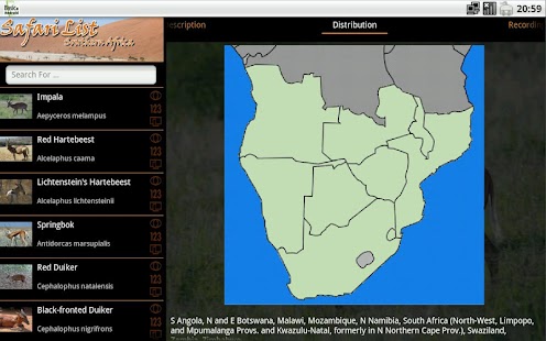 Free Safari List HD - South Africa APK for Android